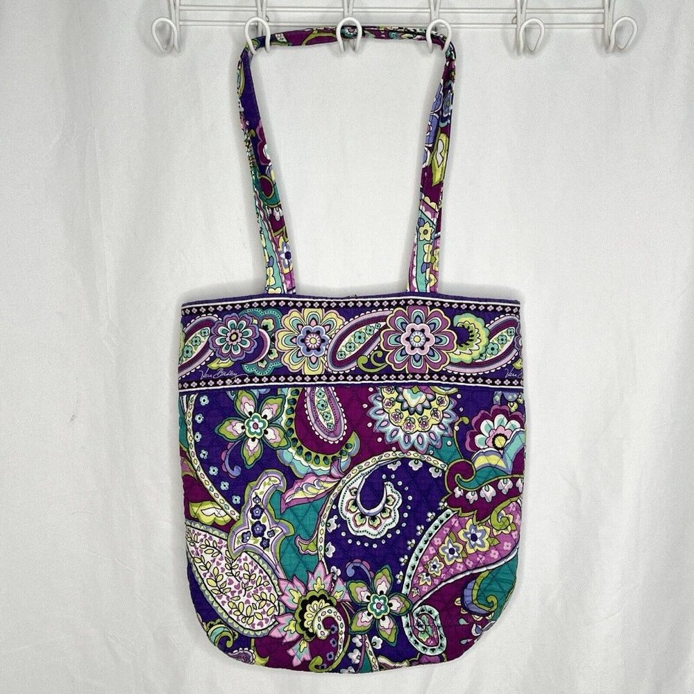 Vera Bradley 12"x13" Shoulder Tote Bag Heather Pattern 2013 Toggle Closure - Picture 2 of 11